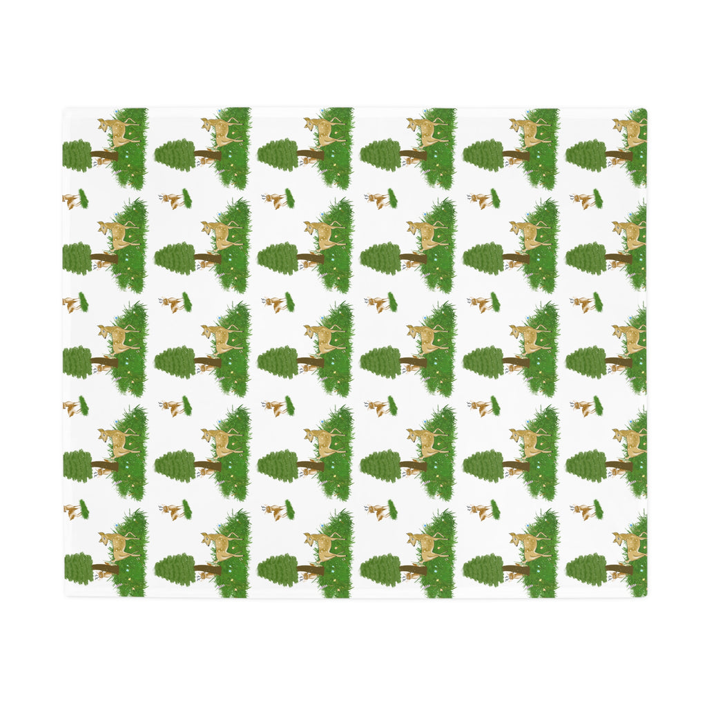 Cozy Woodland Fleece Blanket - Perfect for Picnics, Camping, Gifts, Home Décor, Kids' Room