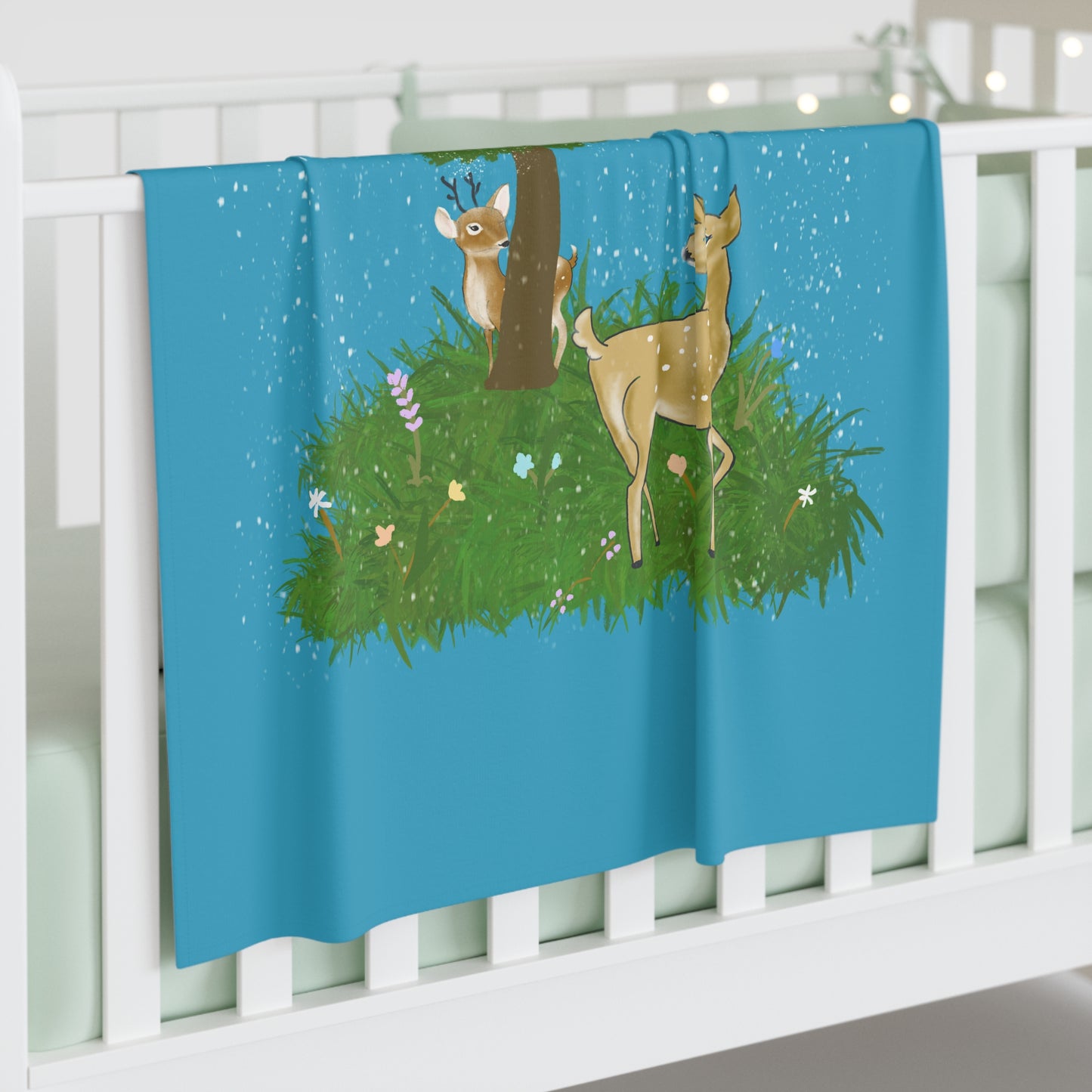 Whimsical Forest Baby Swaddle Blanket, Cute Baby Blanket, Nursery Decor, Baby Shower Gift, Infant Swaddle, Newborn Blanket