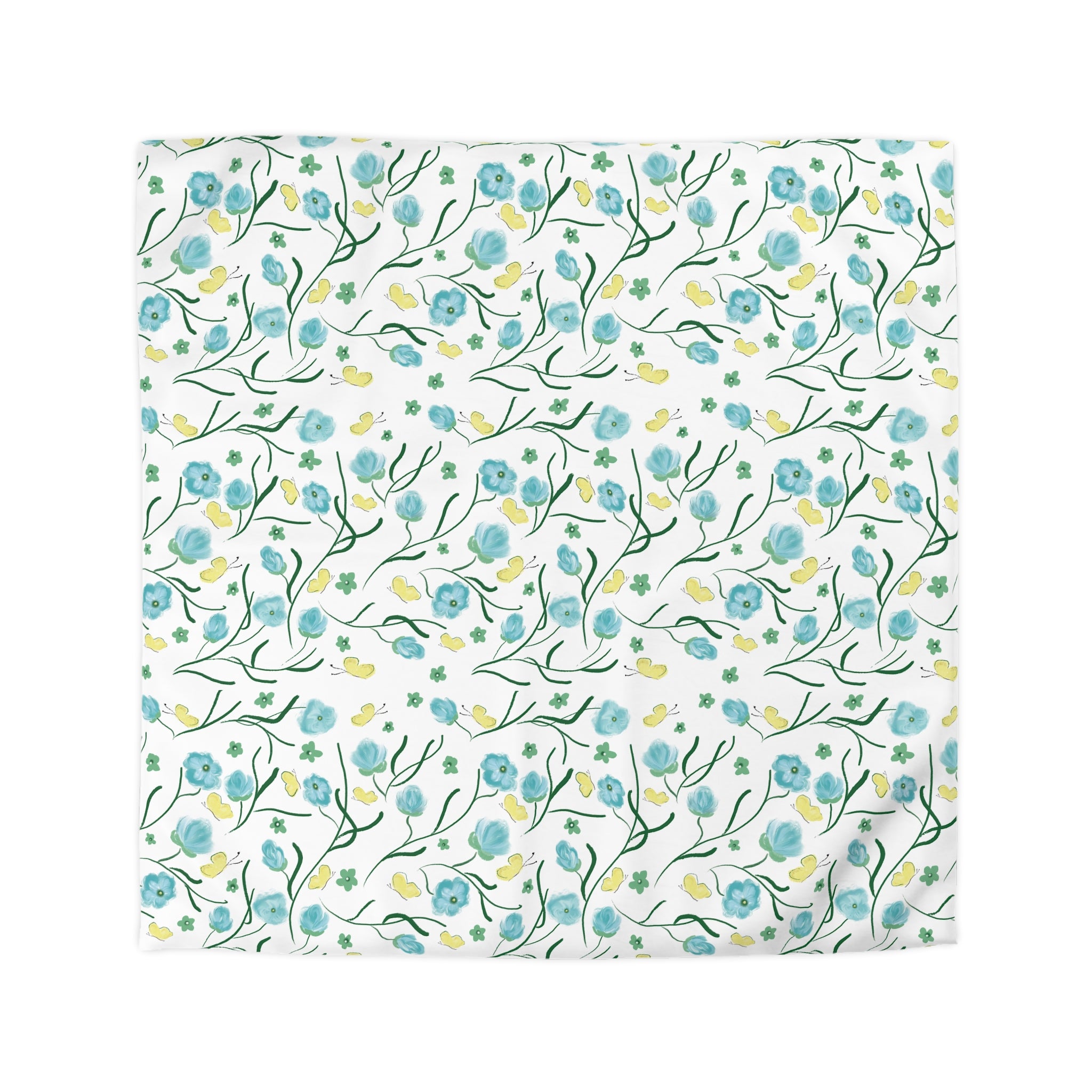 Floral Microfiber Duvet Cover - Cozy Bedding for Spring, Spring Decor, Floral Home Textile, Gift for Her, Bedroom Makeover