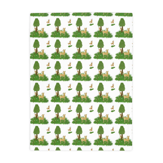 Cozy Woodland Fleece Blanket - Perfect for Picnics, Camping, Gifts, Home Décor, Kids' Room