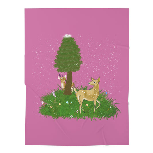 Whimsical Forest Baby Swaddle Blanket, Cozy Newborn Wrap, Perfect for Baby Shower, Woodland Theme, Soft Infant Lullaby Set